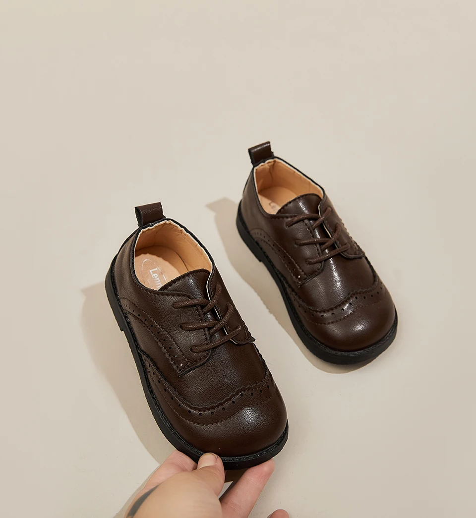 Kinder-Schuhe für Babys, Kleinkinder, Jungen und Mädchen, klassische, bequeme, formelle Schuhe für Partys, Hochzeiten und die Schule, Flats, Größe 21-30 – Detail 10