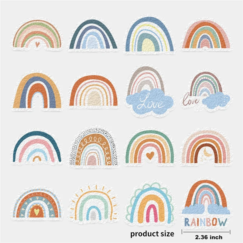 16 PCS Calm Stickers Rainbow Styles Tactile Rough Textured For Anxiety Sensory, Stress Anxiety Relief Items