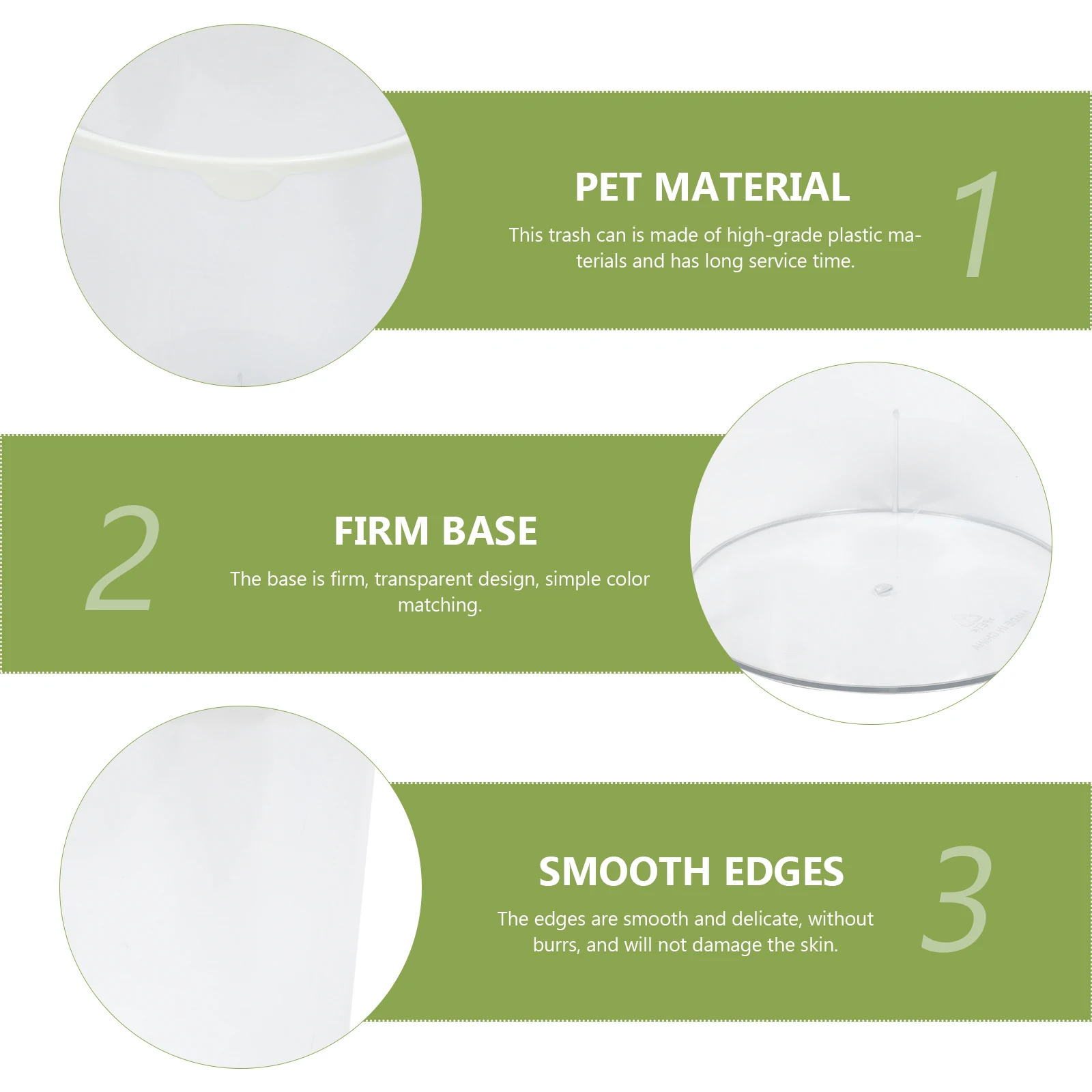 

Decorate Round Trash Can Office Garbage Cans Bucket Transparent Container The Pet Clear Bin