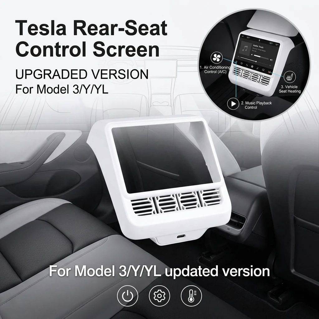 For Tesla Model 3/Y/YL Silicone Rear Screen Ventilation Mask Protective Cover Accessory Updated Design for Enhanced Protection