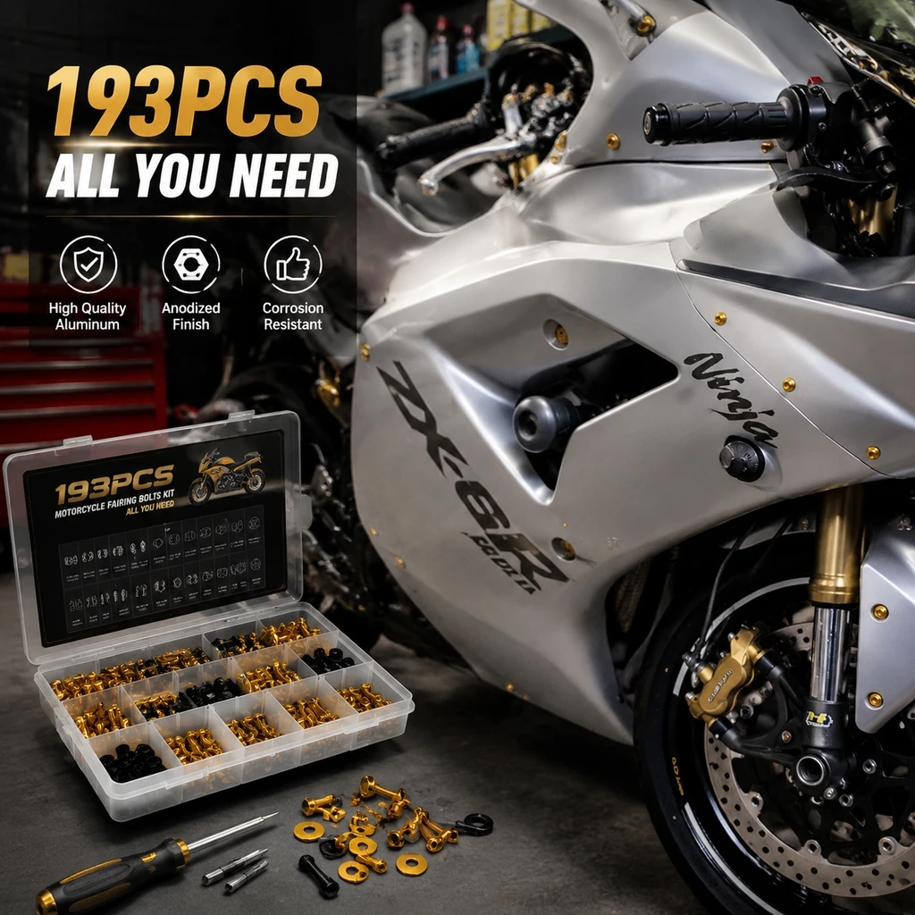 Motorcycle Fairing Bolt Kit Windscreen Body Panel Screw Set Multicolor Anodized Allen Bolts Nuts Washers Fit Sport Naked Cruiser