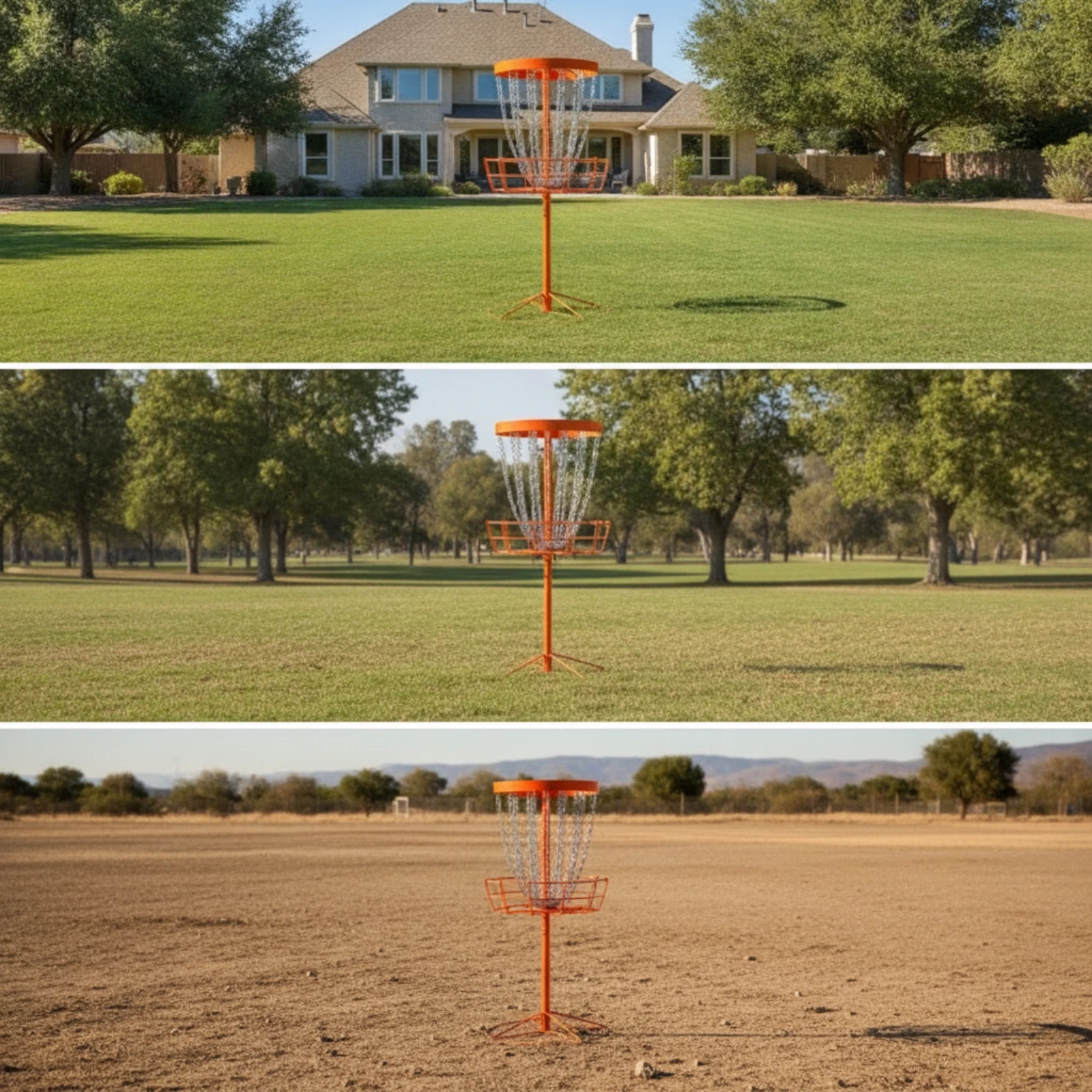 panier-de-disc-golf-stable-avec-chaines-en-metal-orange-pour-debutants-jardin-parc