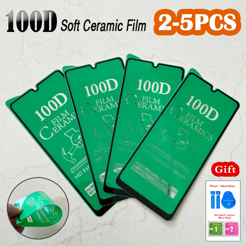 2- 5Pcs 100D HD/Matte Soft Ceramic Film For Samsung Galaxy A02S A12 A22 A32 5G A42 A52S A72 F12 M12 M02 M32 M62 Screen Protector