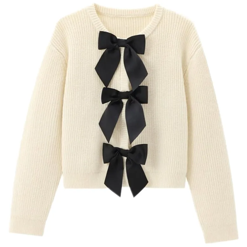 

Soft Knitted Long Sve round Ne Open Cardigan Versatile Autumn New Design Sweet Sle Women's Faion Pullover Sweater