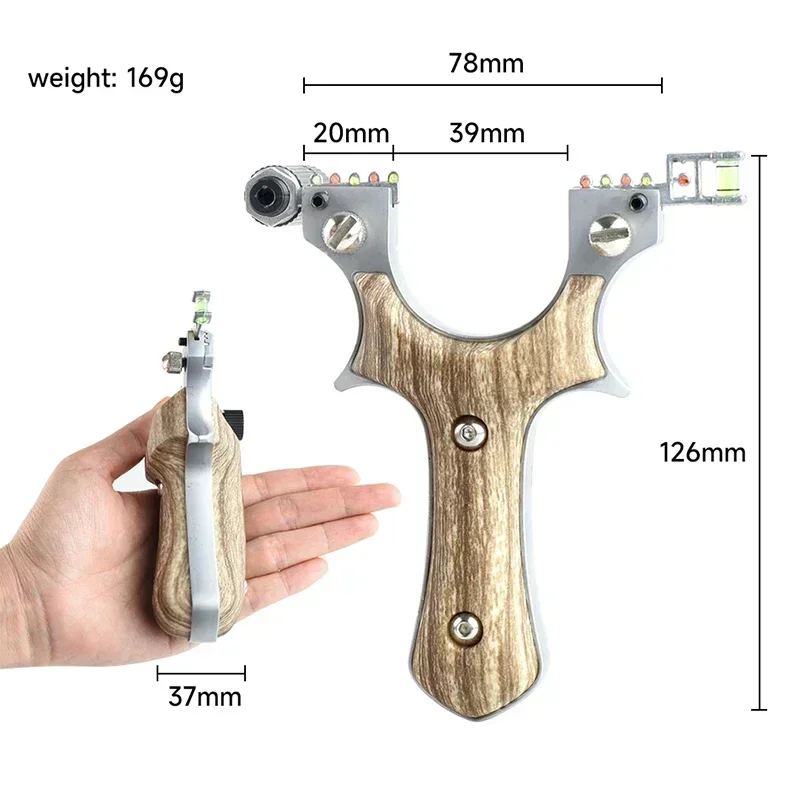 Laser Aiming Slingsshot Metal Thickened Grip Slingshot Outdoor Hunting and Shooting High Precision Sliding Hunting Accessories