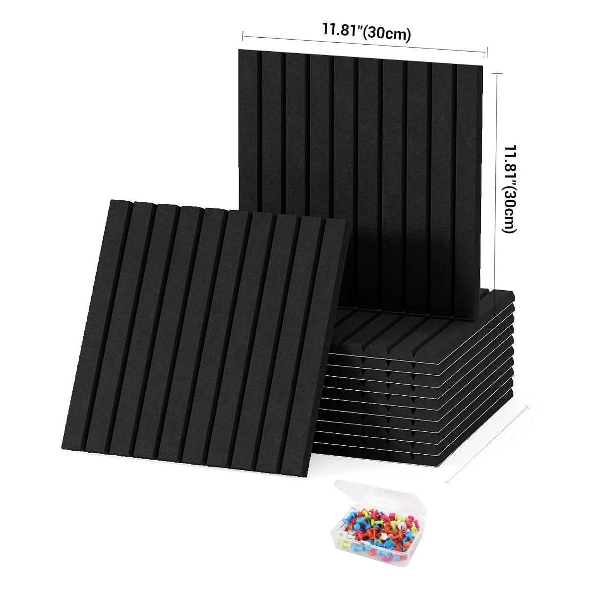 Fluted Acoustic Wall Panel Tiles Decorative Soundproof Felt Bulletin Pin Note Cork Board Corcho Pared for Office Home Wall Decor view 3