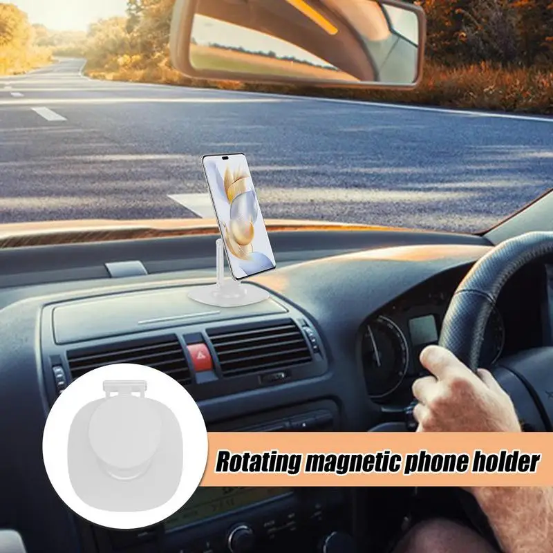 

Desk Phone Holder Stand Magnetic Desktop Phone Holder Mount Adjustable Height Foldable Metal Bracket Cradle 360 Degree Rotating