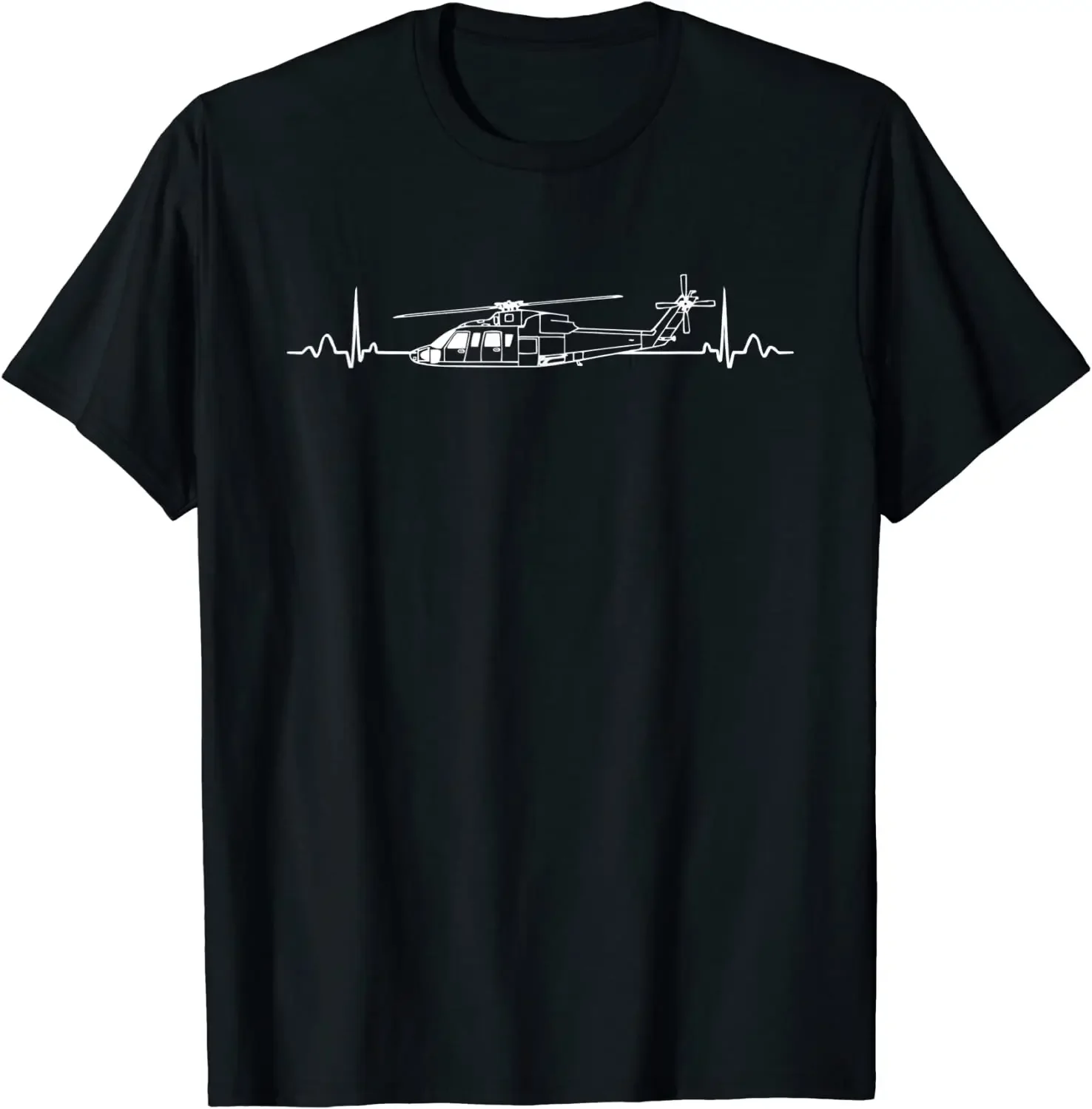 

Sikorsky S-76 Helicopter Heartbeat Men T-Shirt Summer Short Sleeve Casual 100% Cotton O-Neck TShirt