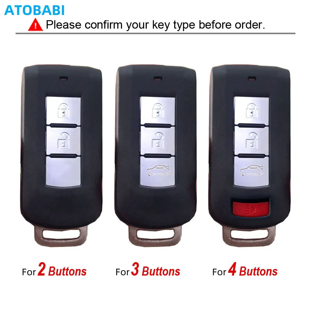 Leder Auto Schlüssel Fall Für Mitsubishi Outlander Lancer 10 Pajero Sport L200 ASX RVR Smart Remote Anhänger Protector Abdeckung Keychain tasche – Detail 1