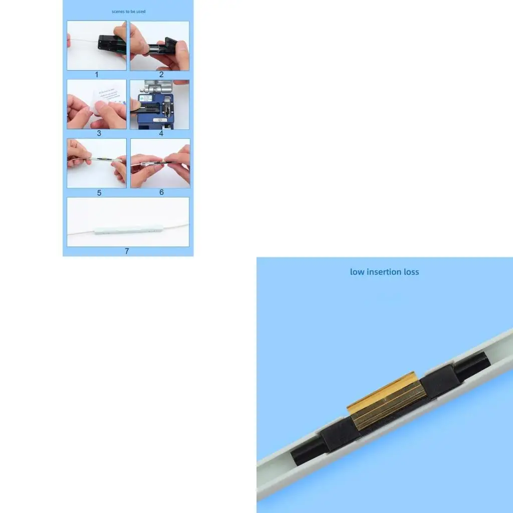 5-Piece Fiber Optical Cold Fast Splicer Connector Bare Fiber Tail Fiber Rapid Connection with Low Insertion Loss Durable