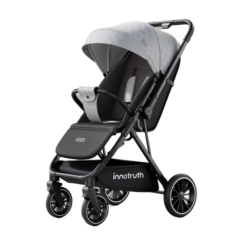 

Baby Stroller 4 Wheel Independent Shock Absorption Lightweight Foldable 2 in 1 Portable Pram