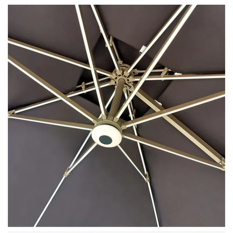 Outdoor tables and chairs with umbrella Solar light Outdoor parasol Garden Roman umbrella 369W