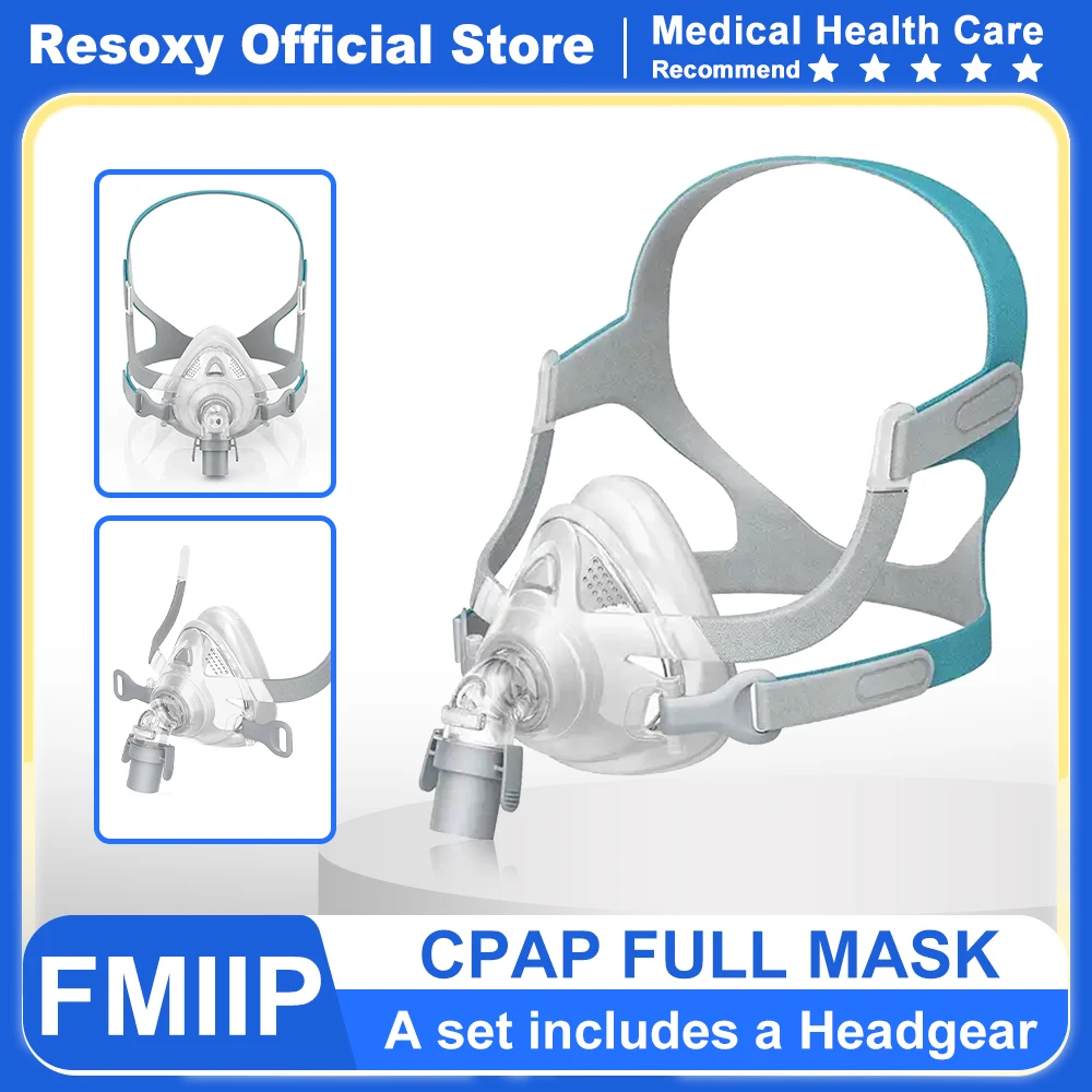 Resoxy CPAP Full Face Mask Use for Anti Snoring Sleep Apnea Sleep with 22mm Tube Inner Diameter Auto CPAP APAP BIPAP Machine