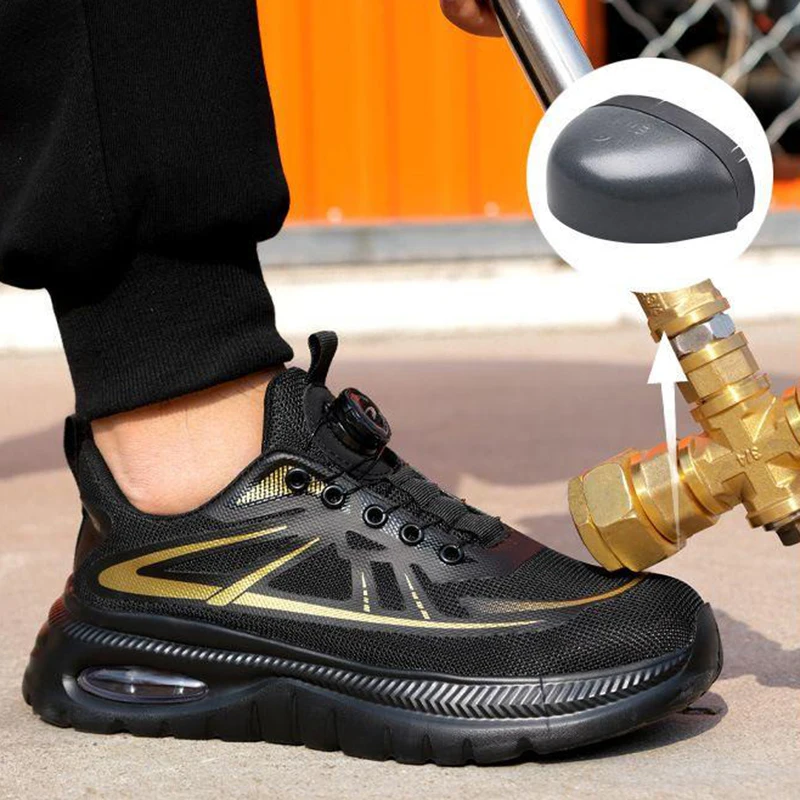 

Men's Protection Shoes Shock-absorbing Air Cushion Sole Anti Smashing Anti Piercing Safety Shoes Lightweight Wear-resistant