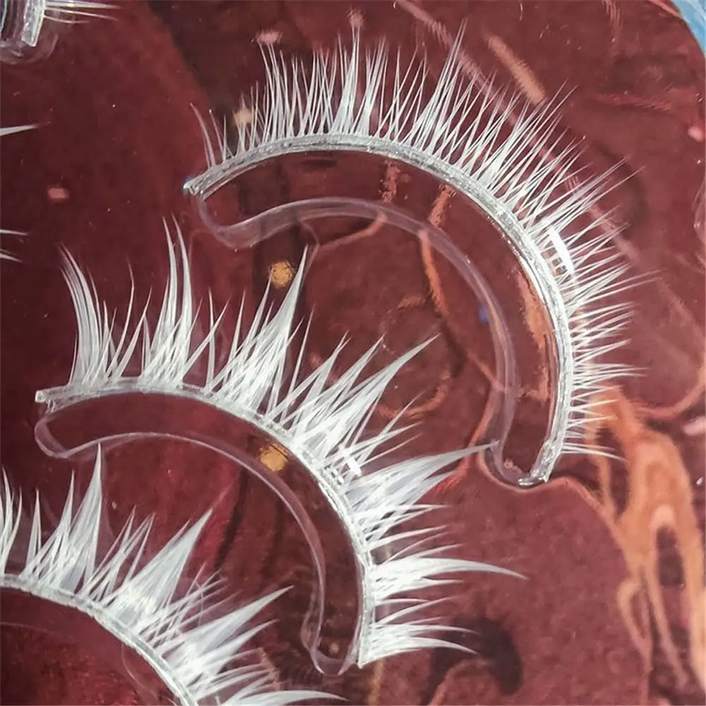 Eye Makeup Tools Halloween White Lashes Masquerade Party Reusable False Eyelashes Natural Look Anime Lashes