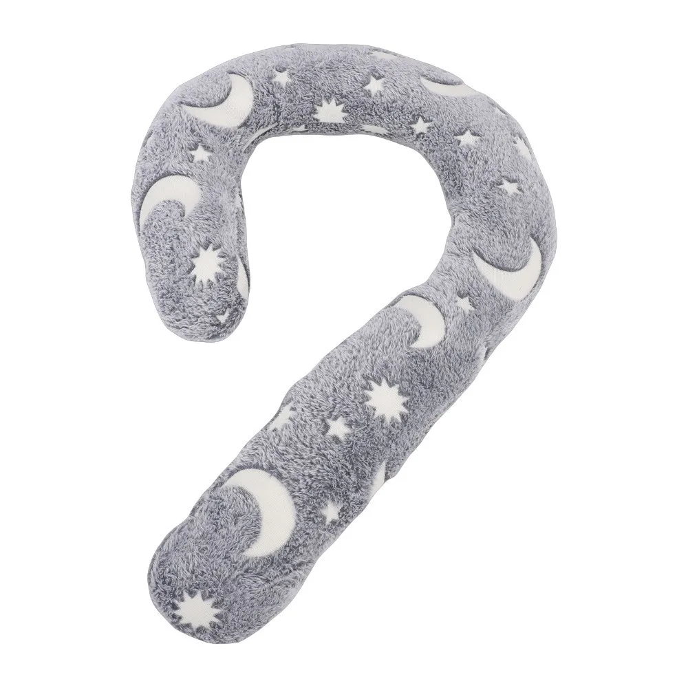 Skin Friendly Pet Crescent Cushion Crescent Shape Soft Cat Neck Pad Grey Luminous Surface Pet Cuddle Cushion Dog Bedtime