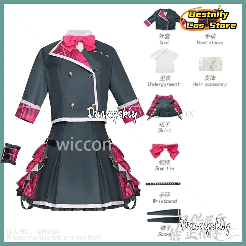 CosplayGame Project Sekai تأثيري Mikuuu زي ليو يحتاج أنيمي موحدة الساخن الوردي Jirai Kei الفتيات فستان منقوشة تنورة لوليتا مخصص