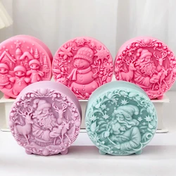 Winter hat snowman candle silicone mold, holiday elk gift ornament, cake chocolate decoration tool