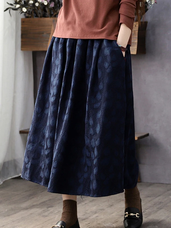 

Ретро художественная хлопково-льняная юбка-миди с вышивкой, большие размеры, женская универсальная утягивающая юбка с высокой талией, осеннее новое поступление