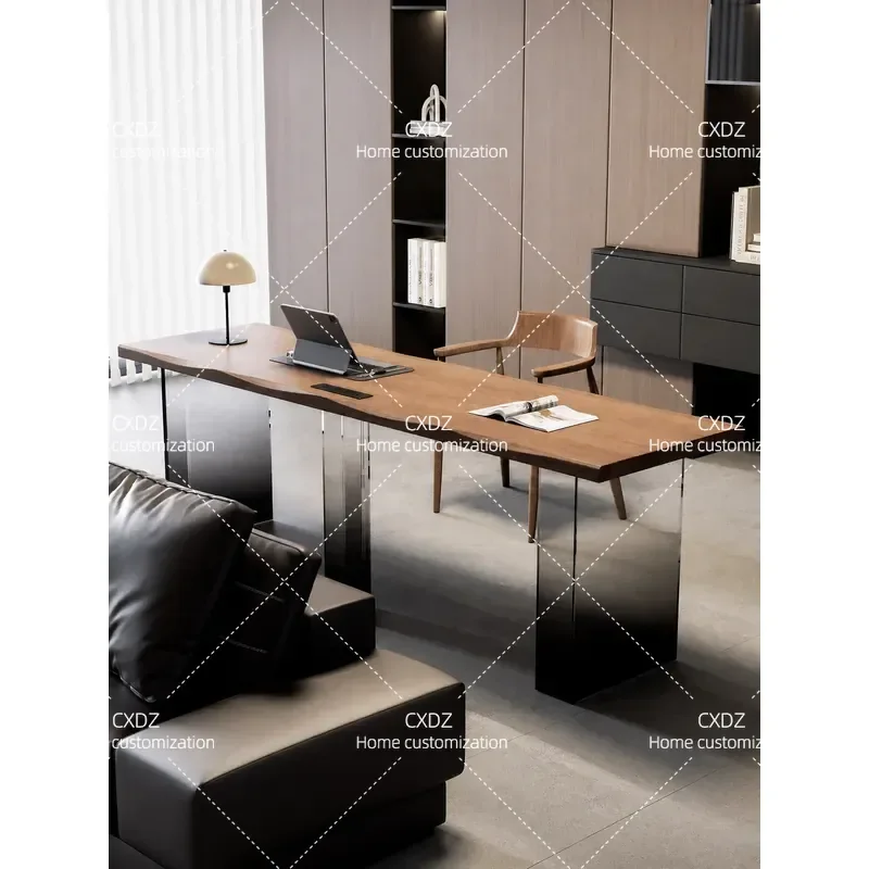 Modern Solid Wood Long Table Behind Sofa Computer Desk Simple Living Room Home Office Workbench Family Study Writing Table