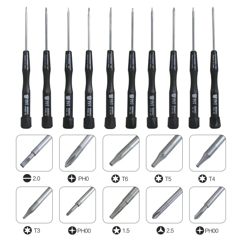 Bst-8800c 10 in 1 Philips magnetic Pentagon tri-wing Torx screwdriver combination repair tool mobile phone iPhone