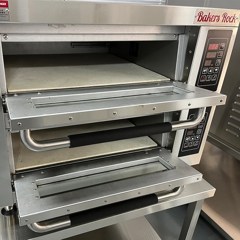 Commercial Bakery Electric and Electric Deck Oven Pizza Bread 2 Trays Baking Brick Conveyer Pizza Oven