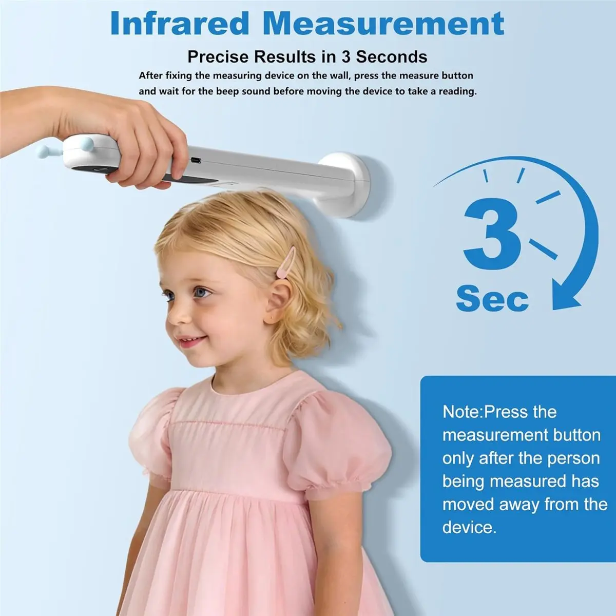 (A02R] Portable Height Measurement Tool for Kids and Adults with 3-Second Quick Measurement(240cm/94.5in), Handheld Cordless