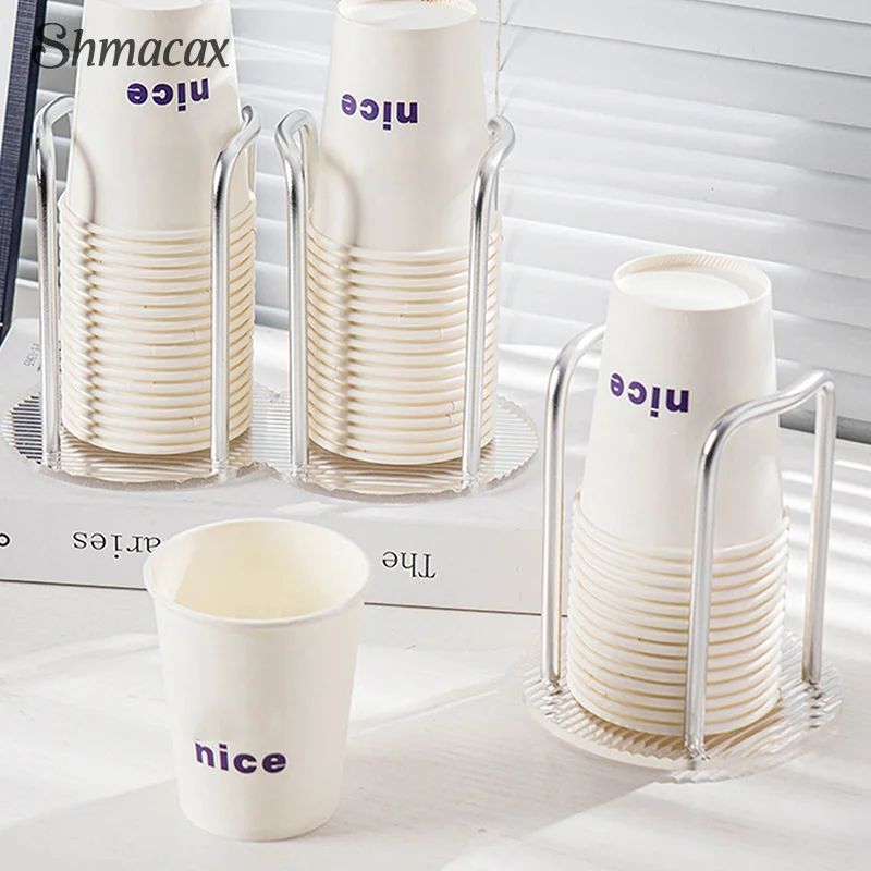 Luxury Disposable Cup Storage Holder Water Tea Cups Dispenser Rack Shelf With Longer Stick Mug Display Stand Home Organizer