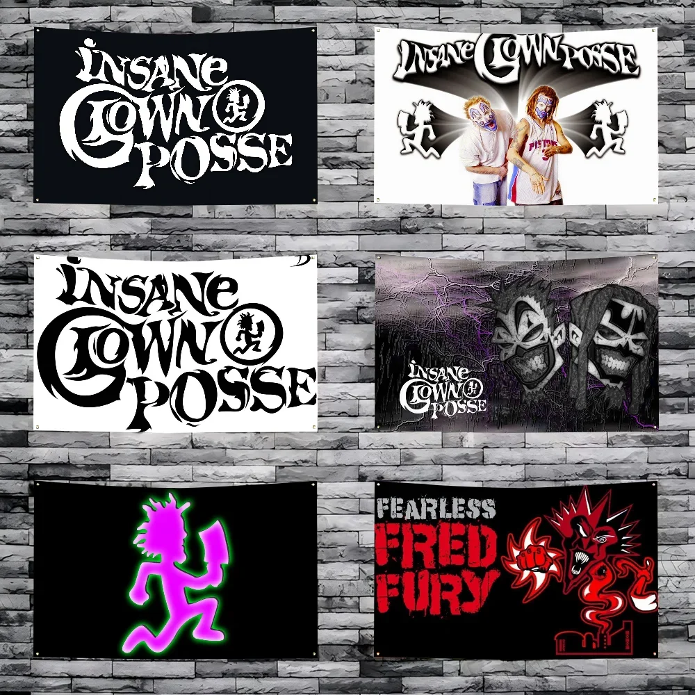 1pc Insane Clown Posse Flag Banners Four Hole Flag Polyester Outdoor Decor Room Aesthetic