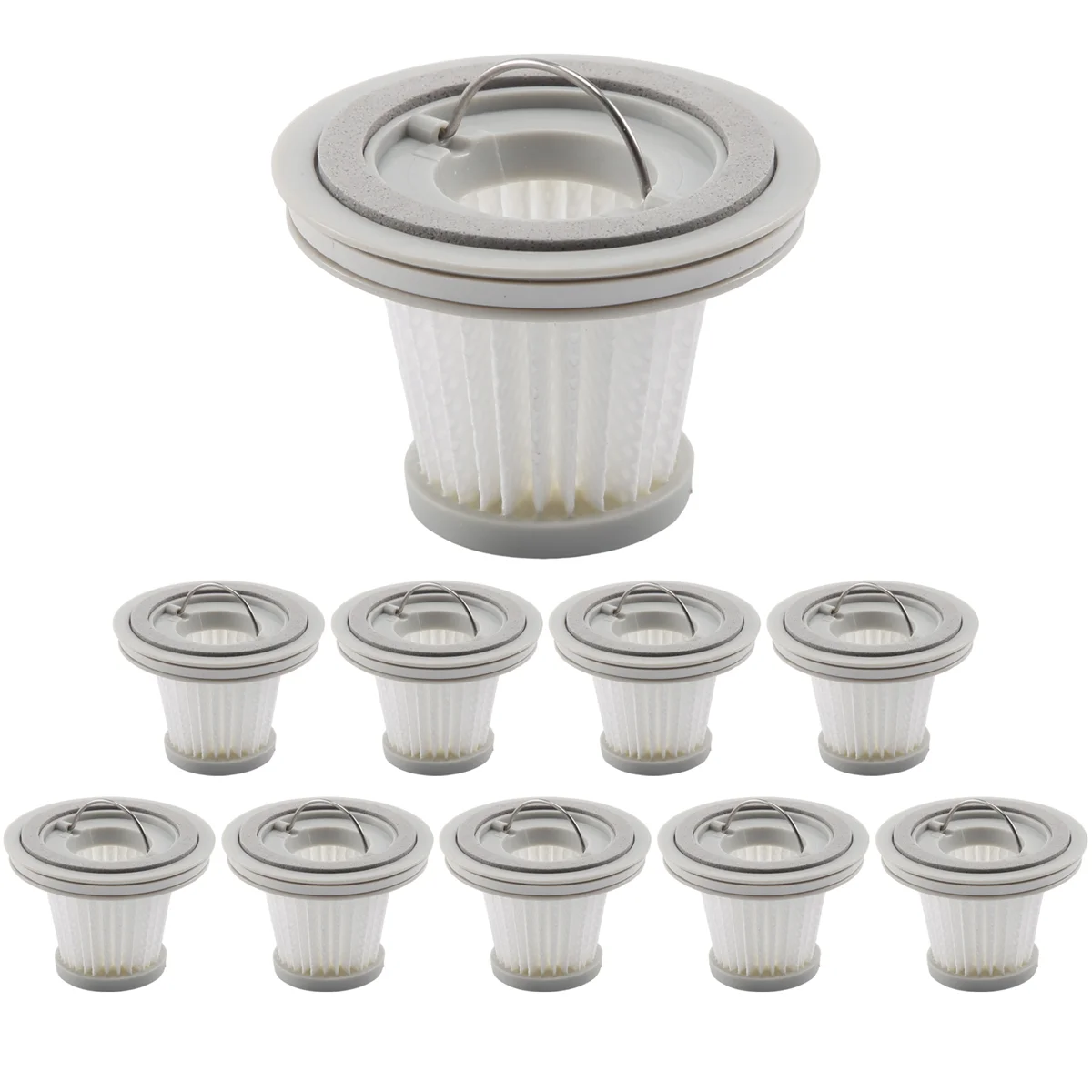 10 Pack HEPA FilterสําหรับXiaomi Mijia SSXCQ01XY Handyเครื่องดูดฝุ่นรถบ้านMini Wirelessล้างทําความสะอาดได้กรองอะไหล่ # เอบีพีพีพี