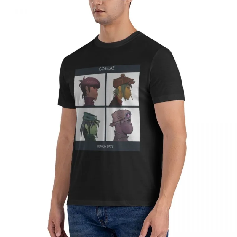 brand men cotton t-shirt demon days Essential Essential T-Shirt tops slim fit t shirts for men anime image 2