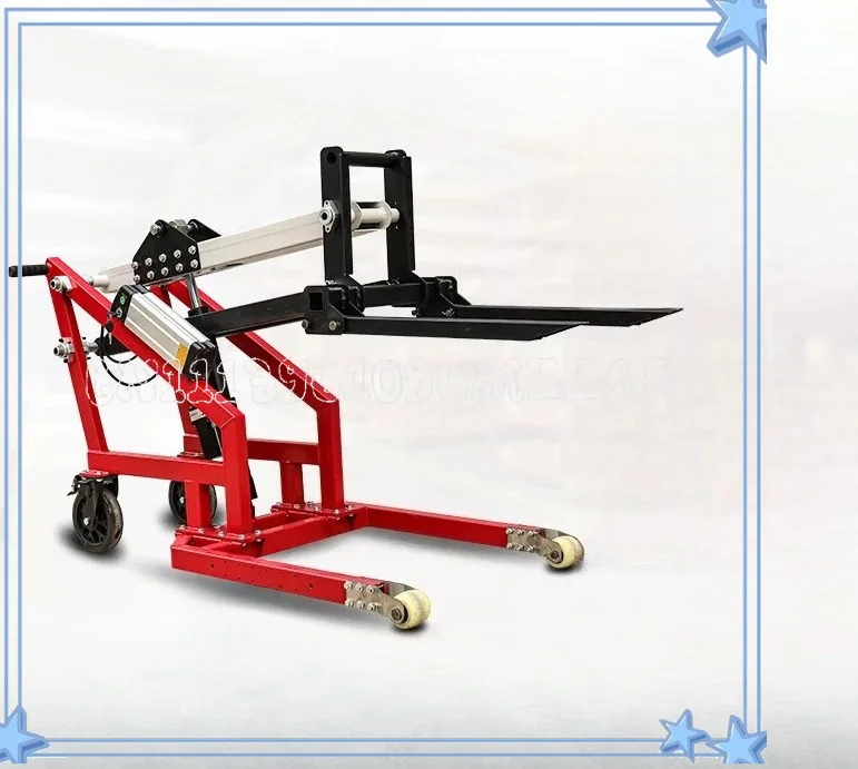 Portable Electric Hydraulic Forklift Crankarm Loading and Unloading Truck Forklift Small Flexible Stacking Lift Manual Truck