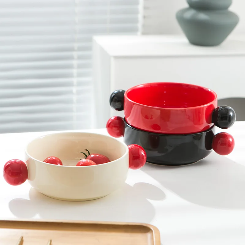 Vibrant Color-Block Ceramic Serving Bowls - Stylish Multi-Purpose Bowls for Salad, Baking, Noodles & Breakfast