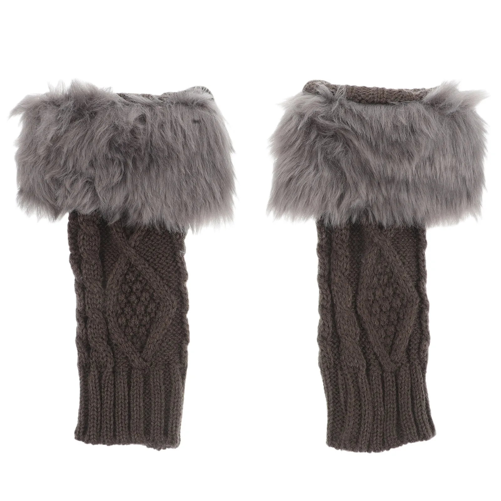 

1Pair Winter Stylish Knitted Cuffs Warm Detachable Hand Sleeves for Sweaters Coats Short Arm Warmers Faux Wrist Cuffs