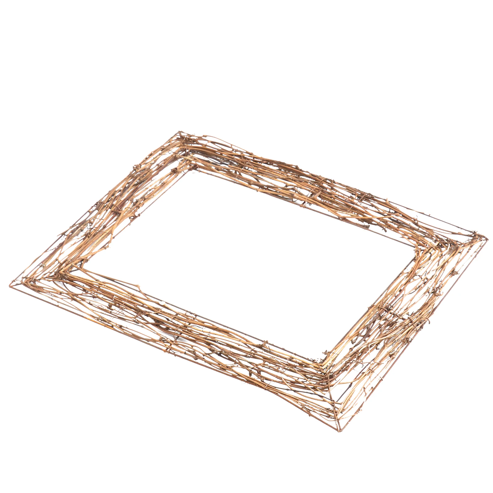 

Natural Wreath Base Christmas Decoration Handmade Garland Frame Indoor Ornament Square Rattan Plaited Coffee Photography Props