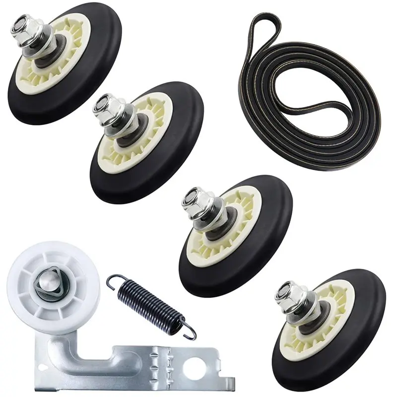 【シンプル】修理用ドライヤーローラーキット交換部品-ケンモアドライヤー用-ドラムローラーアセンブリベルト＆アイドラープーリー
