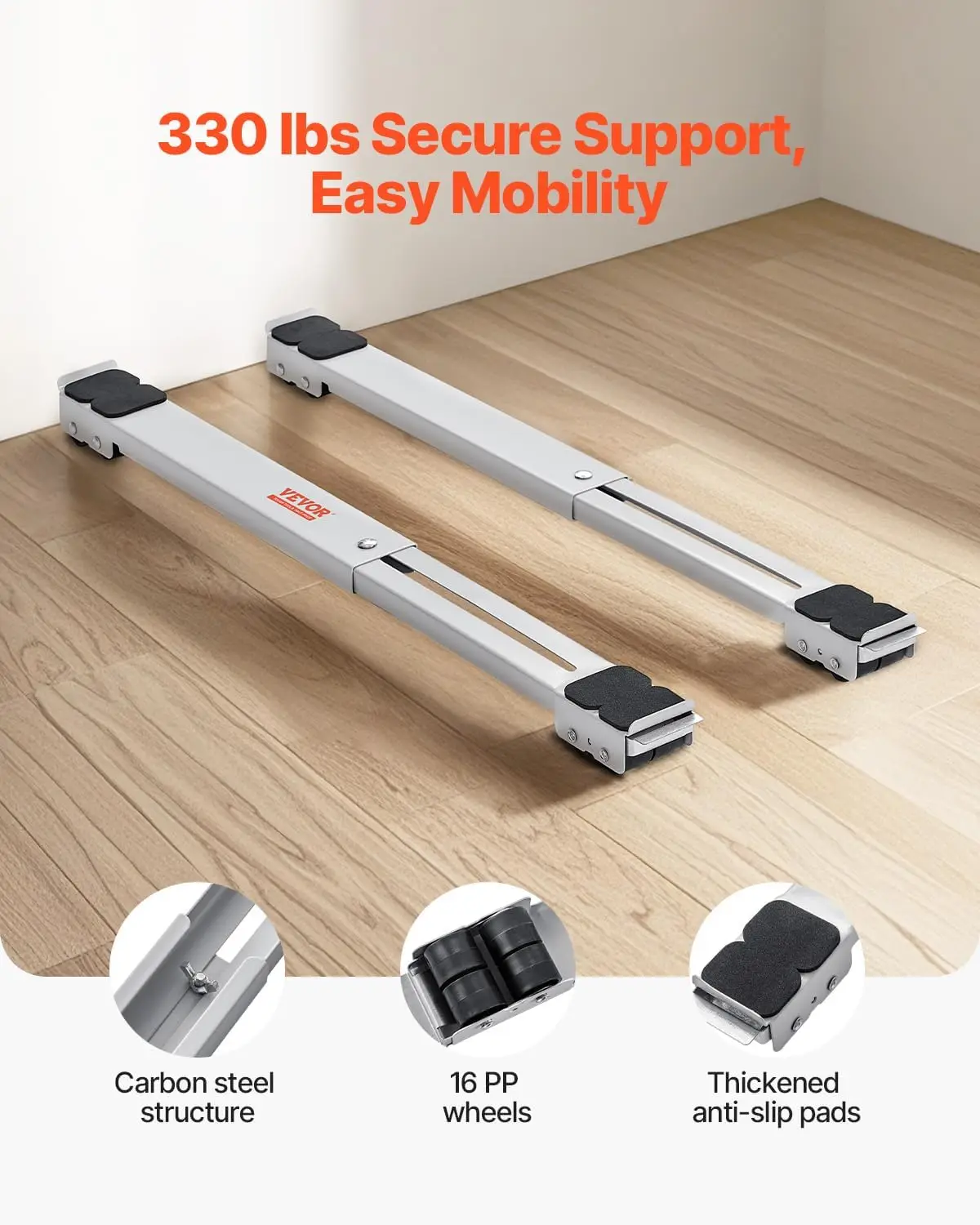 Appliance Rollers Heavy Duty, Extendable Appliance Rollers Mobile Washing Machine Base, Mini Fridge Stand Moving Cart for Refrig