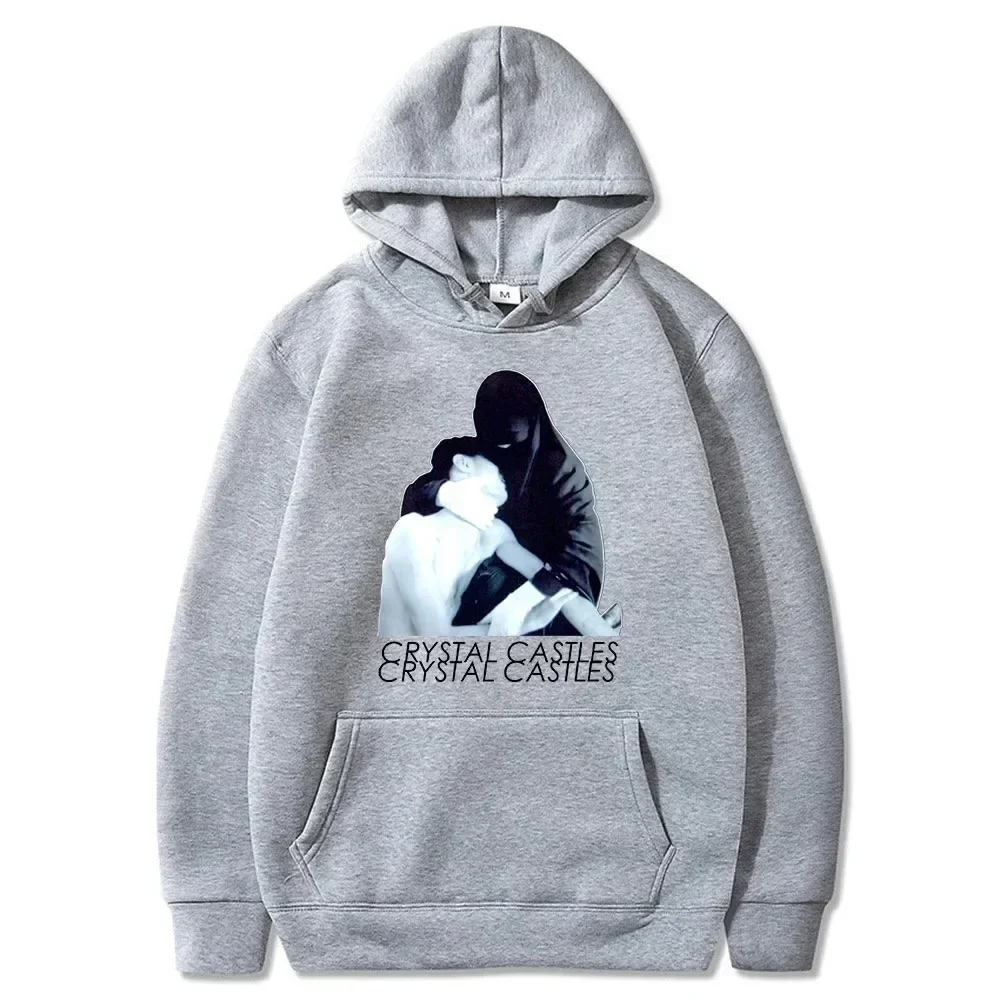 Long Sleeve Pullover Casual Streetwear Men And Women Hoodie Sporty Hip Hop Hooded Sweatshirts Crystal Castles Printed Hoodies