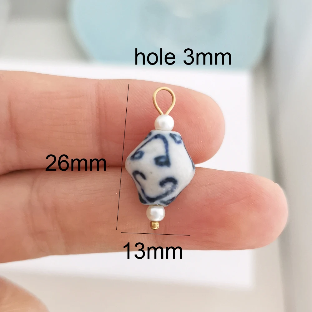 Ceramics Pendant Charm for DIY Jewelry Making