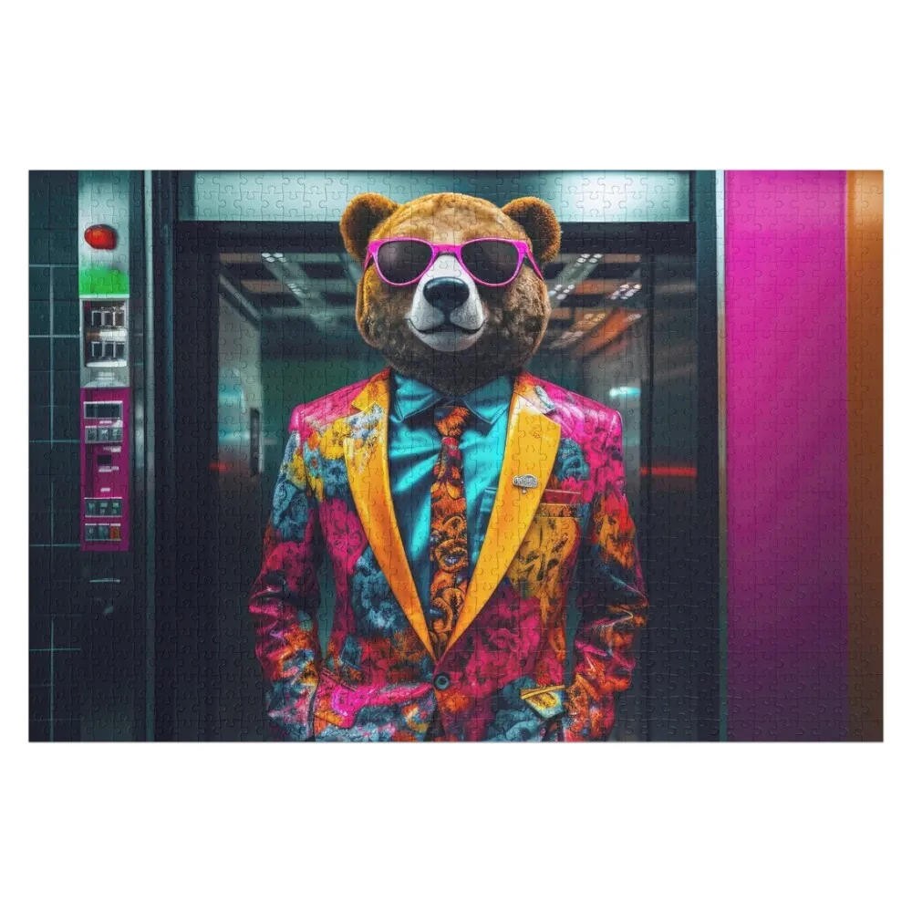 

Graffiti Financier: The Bear in a Suit Jigsaw Puzzle Personalized Gift Ideas Toddler Toys Photo Custom Puzzle
