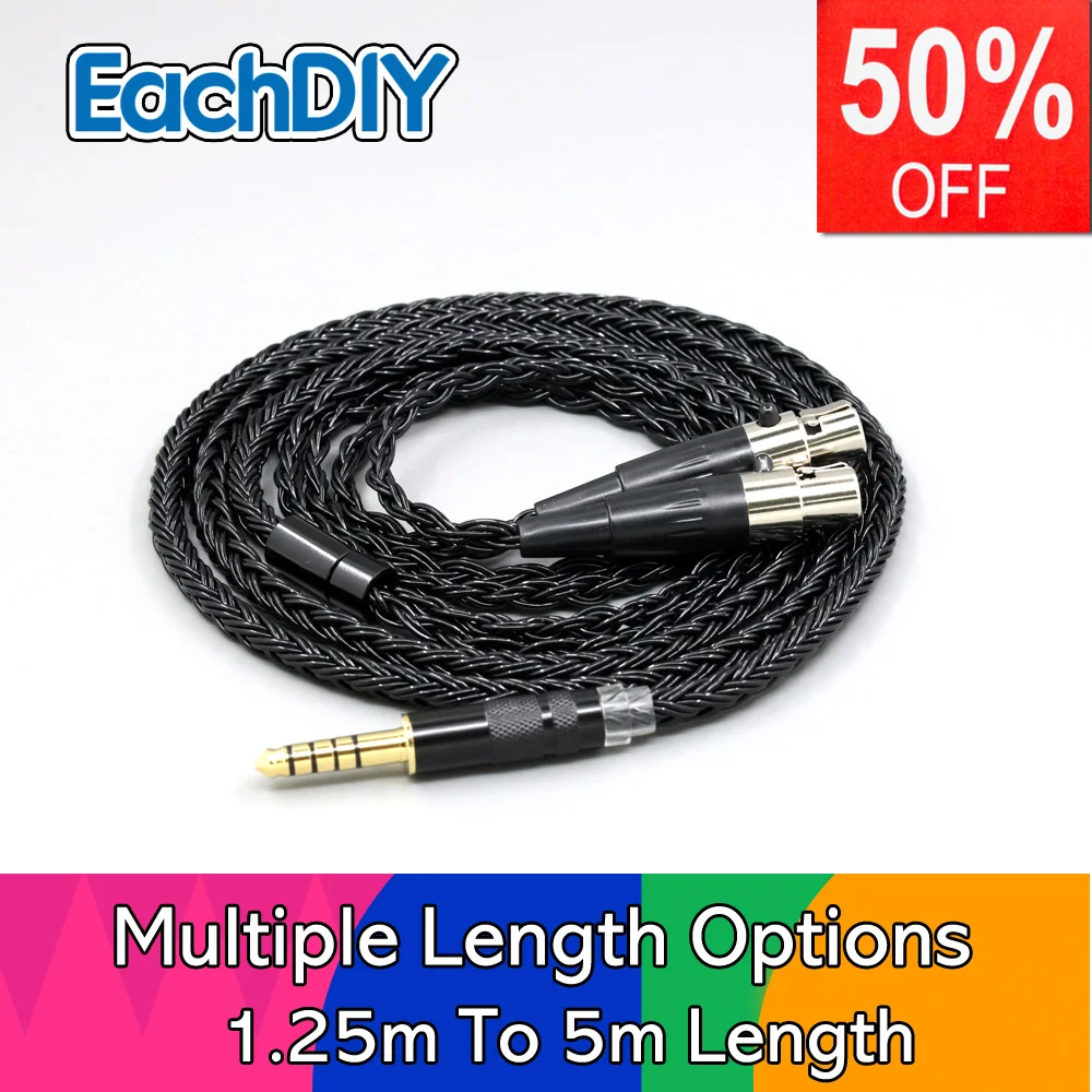 

16 Core Black Braided Earphone Cable For Audeze LCD-4z LCD-MX4 LCD-GX LCD-3 LCD-2 LCD-X LCD-XC lcd Headphone LN008870
