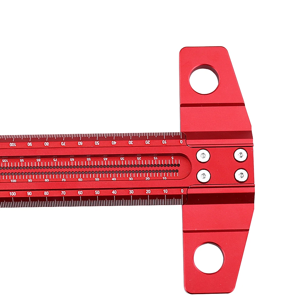Imagem -04 - Liga de Alumínio Carpintaria Scribe Marcação Gauge T-tipo 300500 mm Precisão Crossed-out Hole Scribing Ruler Measuring Tool