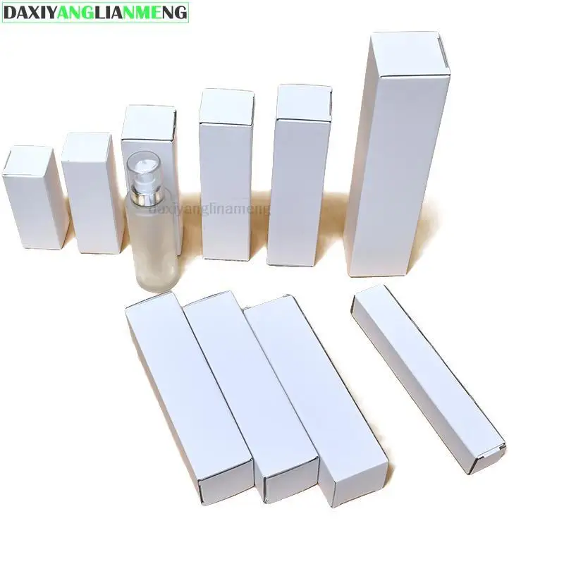 50pcs/lot 3x3 5x5 6x6 8x8 9x9 10 Hight 4 ~ 24cm Card Paper Box DIY Square Lipstick Perfume Essential Oil Bottle Storage Boxes