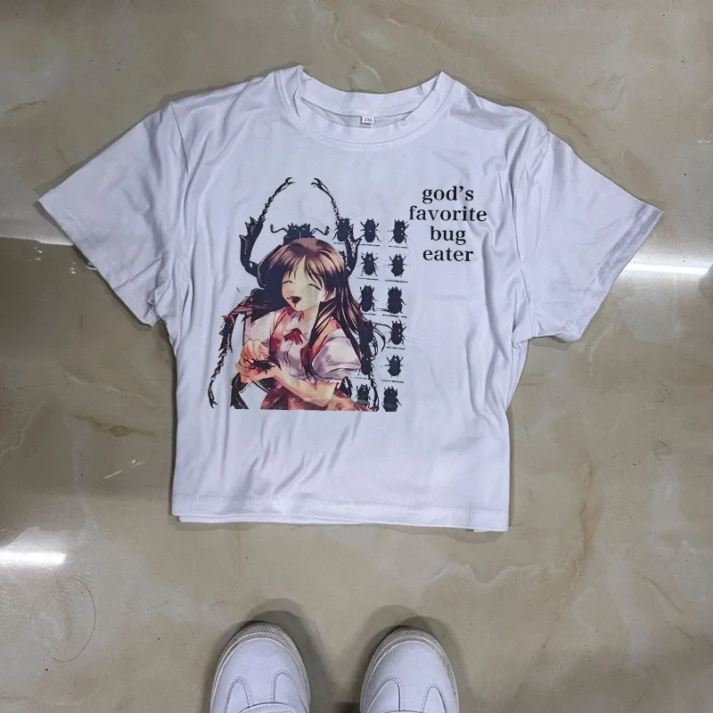 Streetwear Y2k Tops E-girl Punk Print Graphics Camisole Top Grunge Crop Top Vintage Gothic Women Corset Summer Tank Top Baby Tee