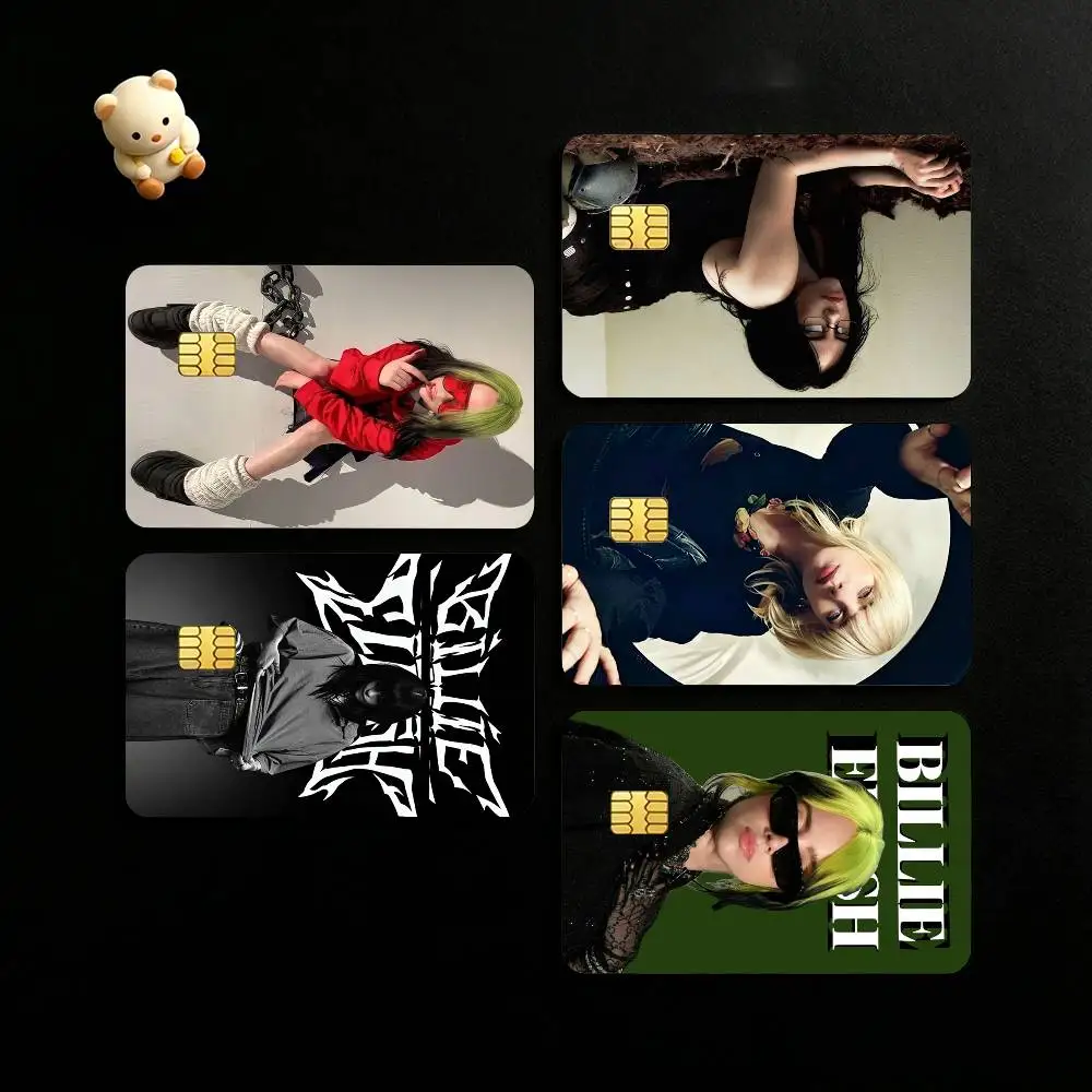 Popular Singer Billie Eilish Credit Card HD Stickers Small Chip Waterproof Sticker Game Card Decal Gift