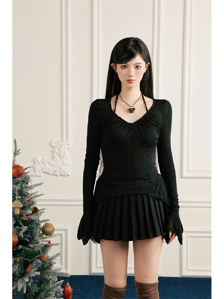 

Новая зимняя юбка One a Gua 2025 в винтажном стиле, утягивающая, из шерсти, в клетку, для женщин, модная, для повседневной носки, с высокой талией, однотонная