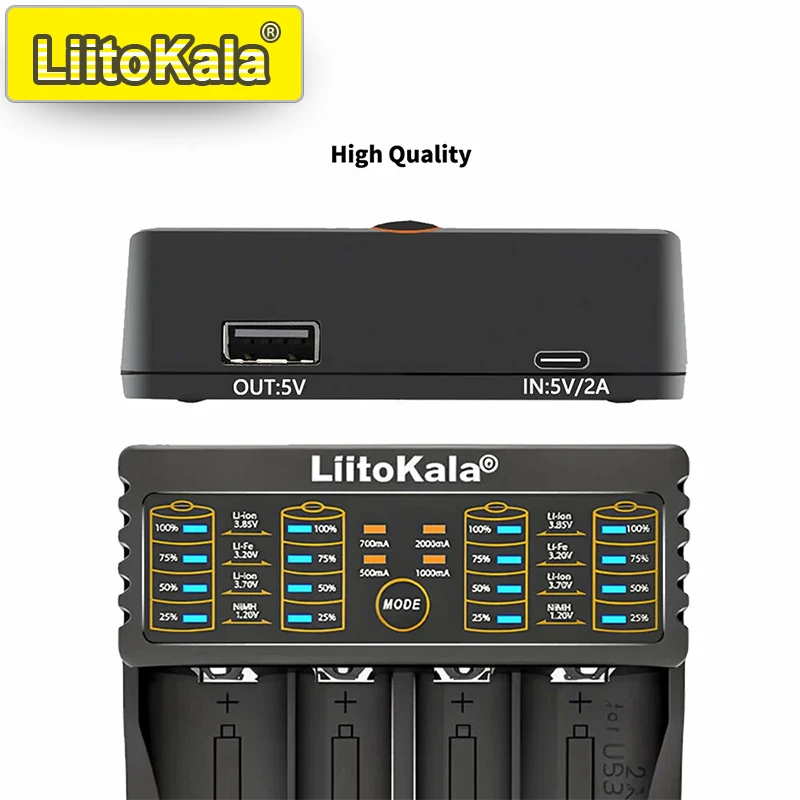 LiitoKala Lii 402 LED Battery Charger Auto Detect Overcharge Protection for 18650 26650 AA AAA Rechargeable Batteries