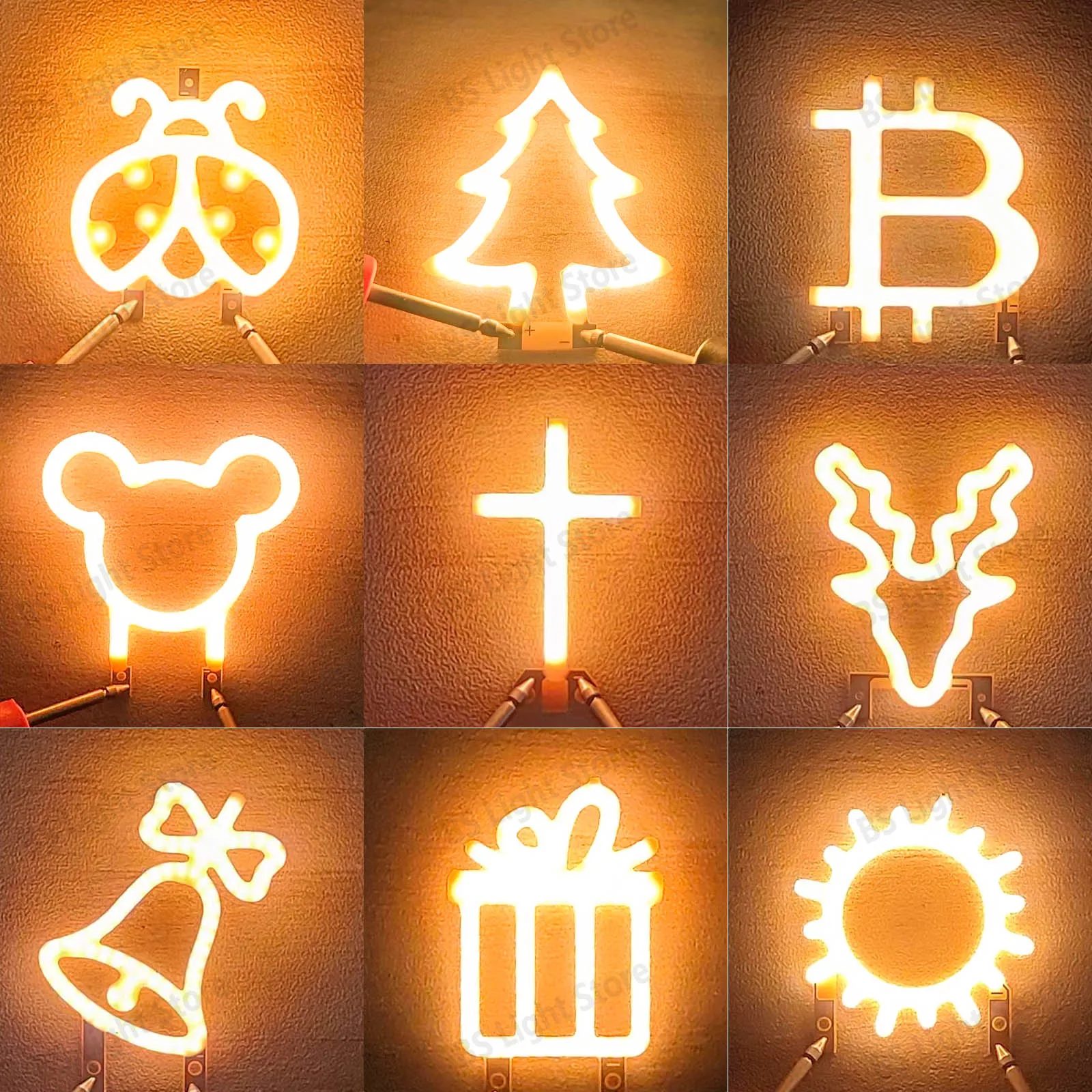 LED Filament DC3V Ice Blue Snowflake Warm Color Teddy Christmas Tree Christmas Light Source Bulb Lighting Filament Accessories