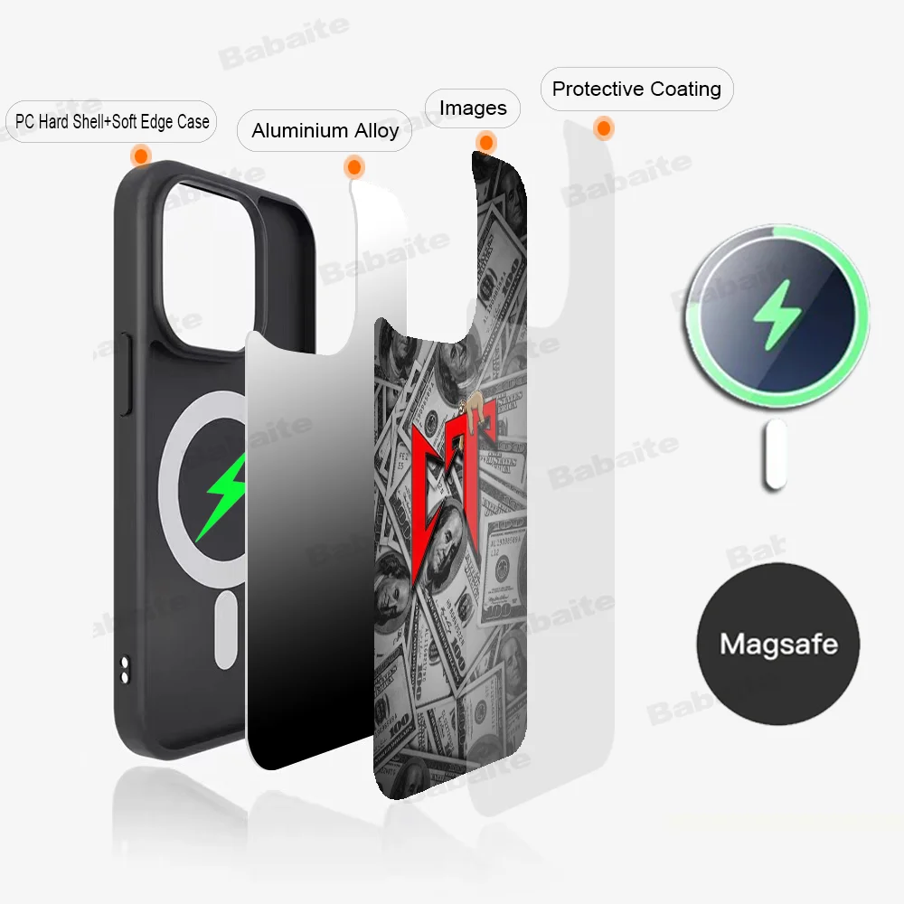 

Raper Natanael Cano Phone Case Magnetic Case For iPhone 16 14 13 12 11 15 Pro Max Plus For Magsafe Wireless Charge Cover