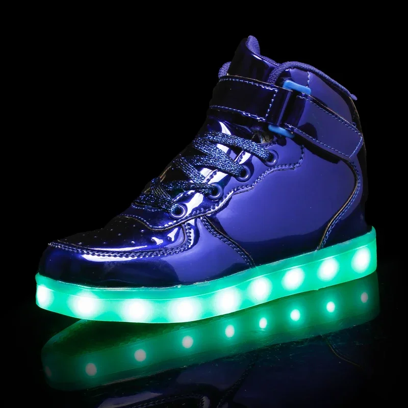 New Year Christmas Gift Led Light Up Shoes For Boys Girs Usb Charging Flashing Luminous Trainers For Festivals Kids  Party Shoes